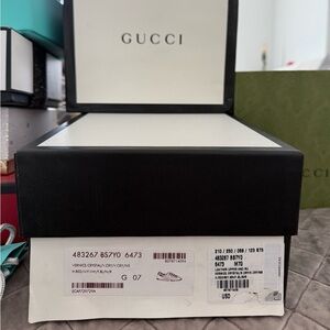 Gucci Red, White, and Blue Patent Sneakers